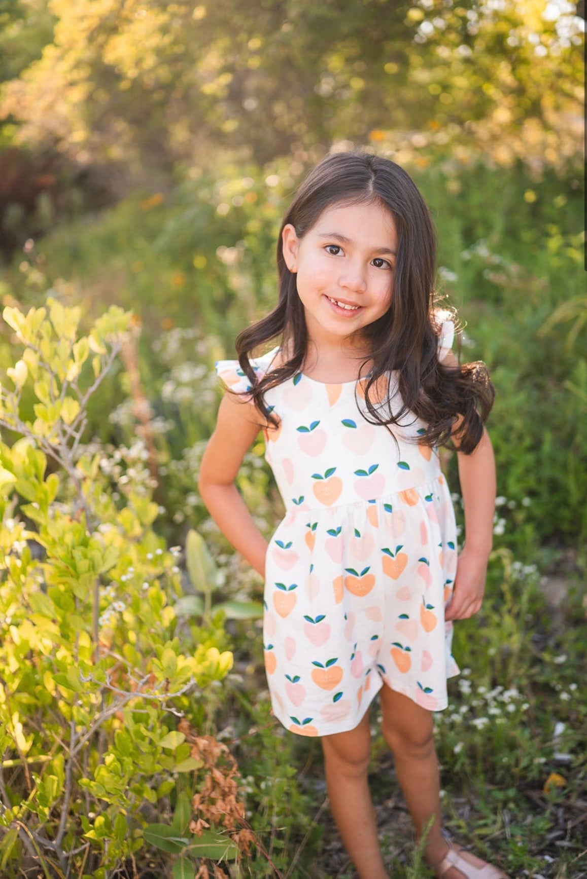 Macie Romper in Sweet Peach