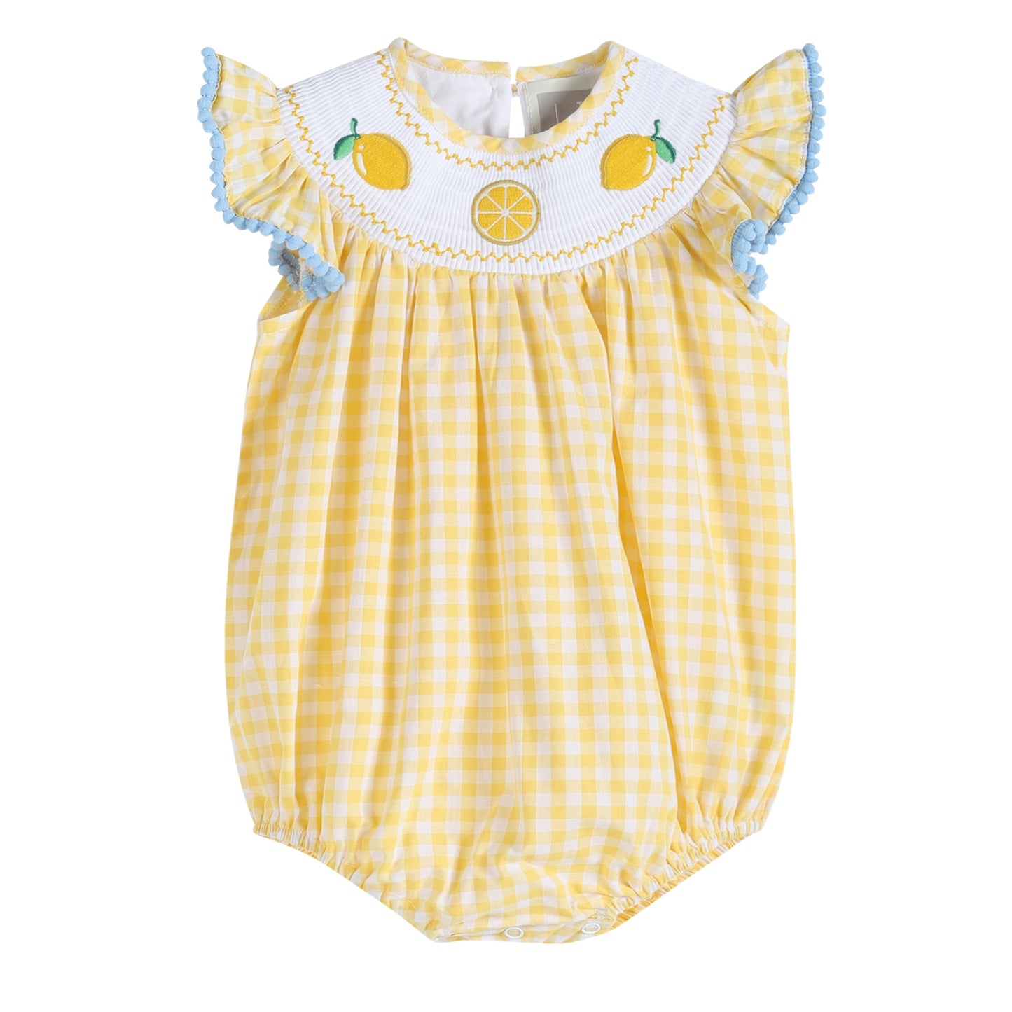 Gingham Lemon Applique Bubble