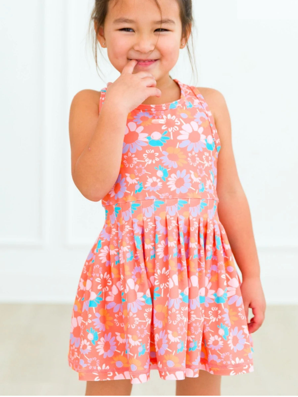 Coral Floral Active Dress and Bike Short