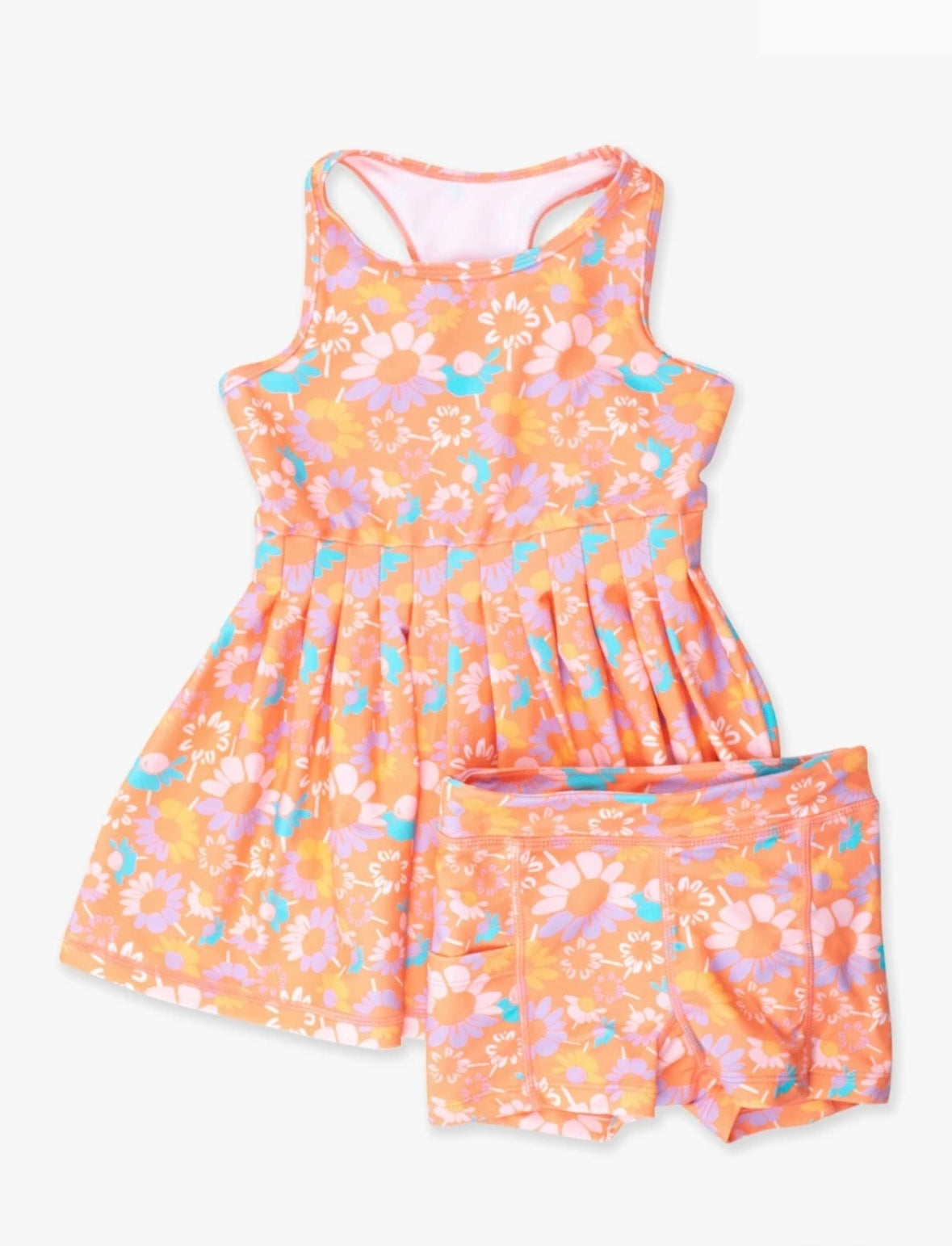 Coral Floral Active Dress and Bike Short