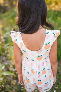 Macie Romper in Sweet Peach
