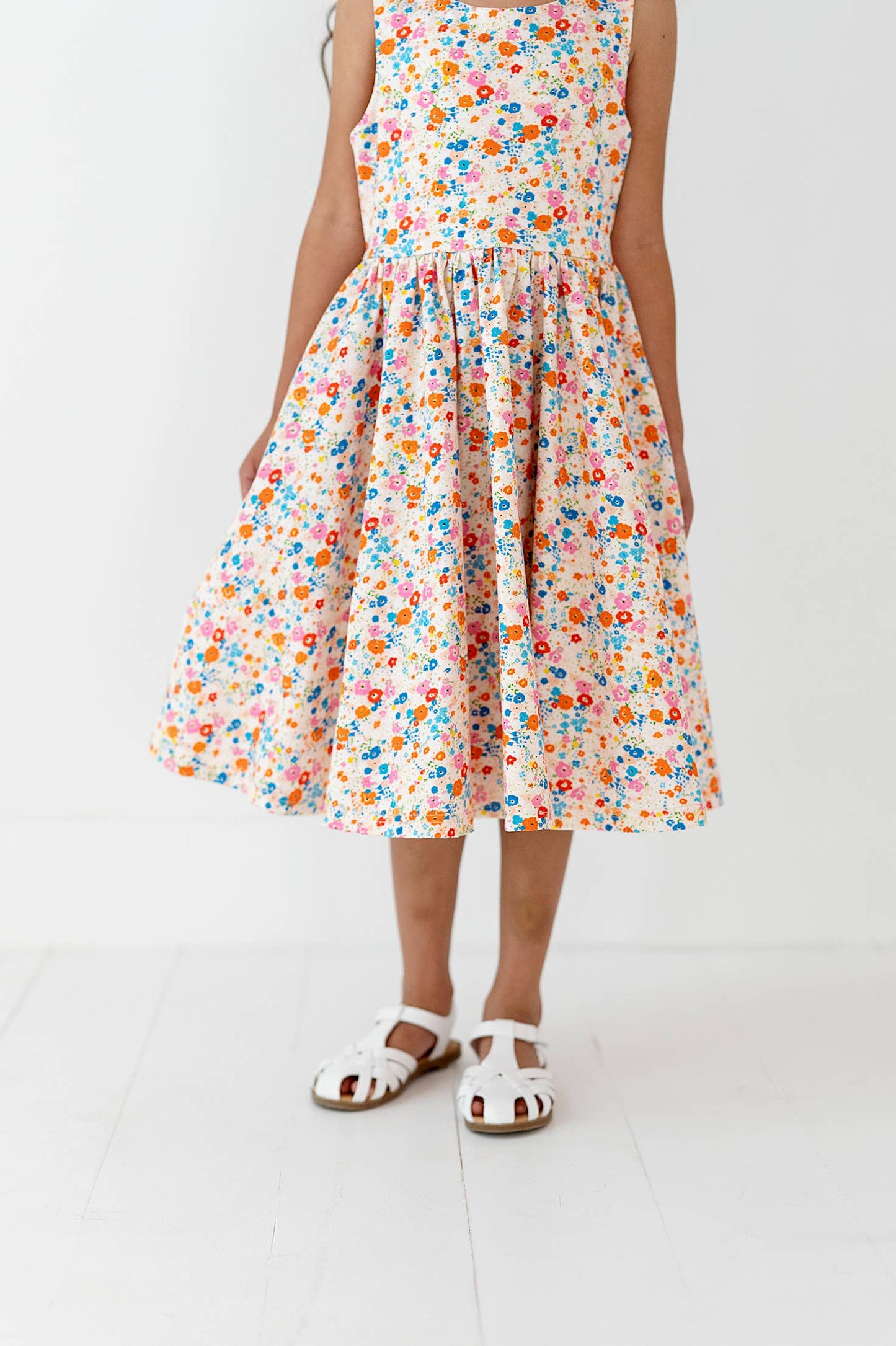 Charlotte Dress in Summer Blooms | Pocket Twirl Dress