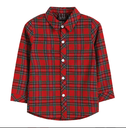 Red and Green Tartan Dress Shirt