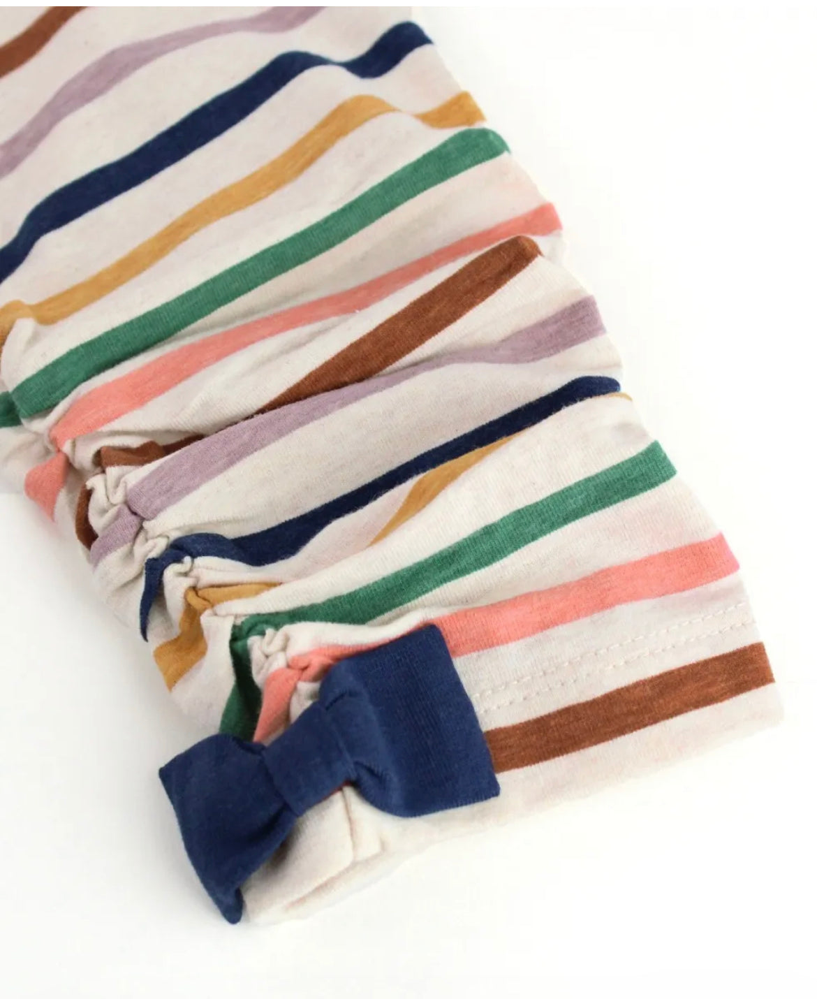 Sunrise Rainbow Stripe Ruched Bow Leggings