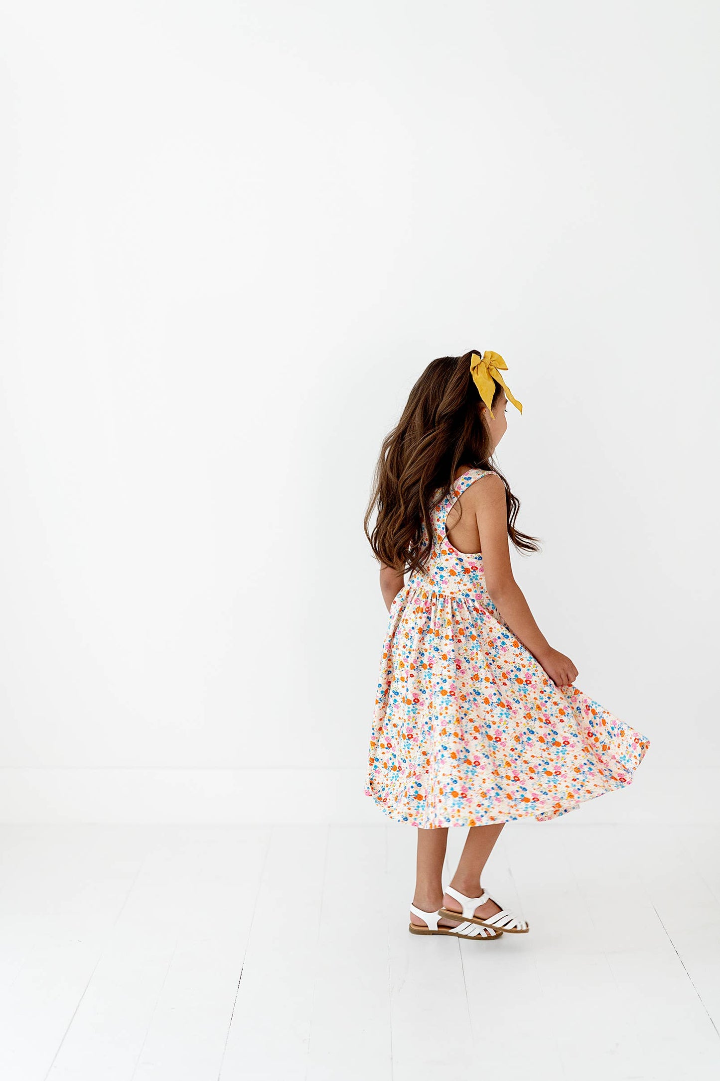 Charlotte Dress in Summer Blooms  | Pocket Twirl Dress