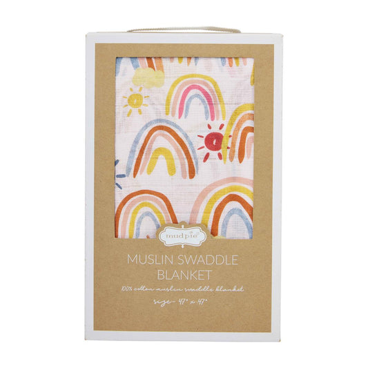 Rainbow Muslin Swaddle