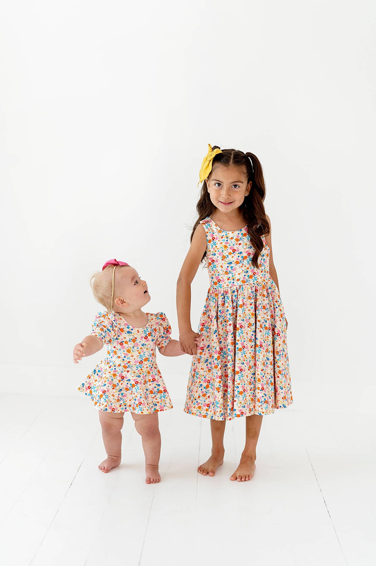 Charlotte Dress in Summer Blooms  | Pocket Twirl Dress