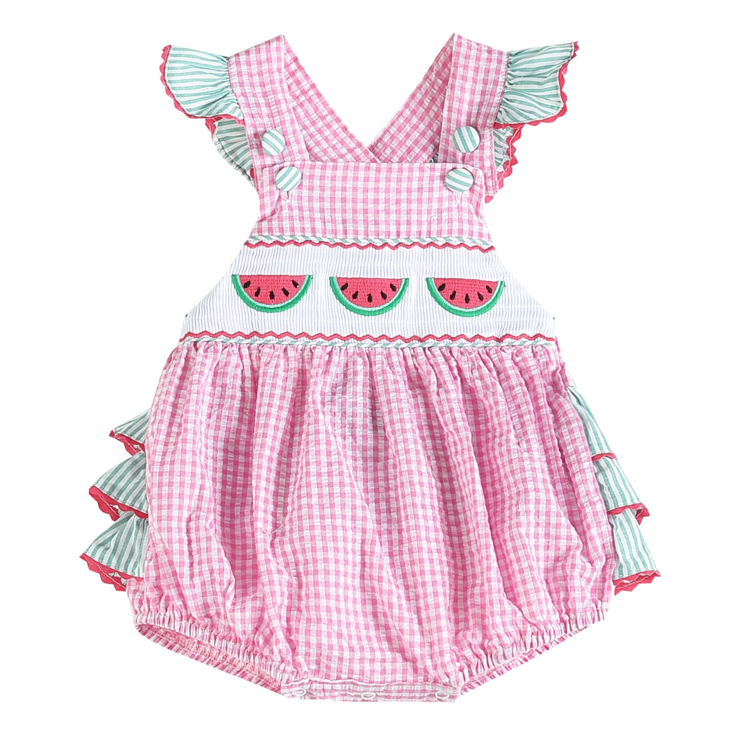 Pink and Green Watermelon Romper