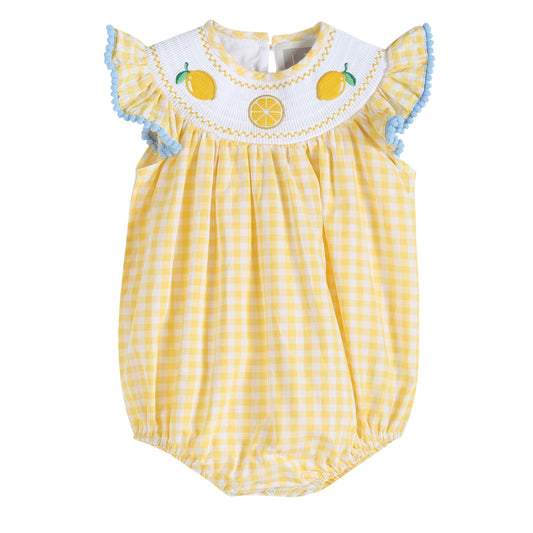 Gingham Lemon Applique Bubble