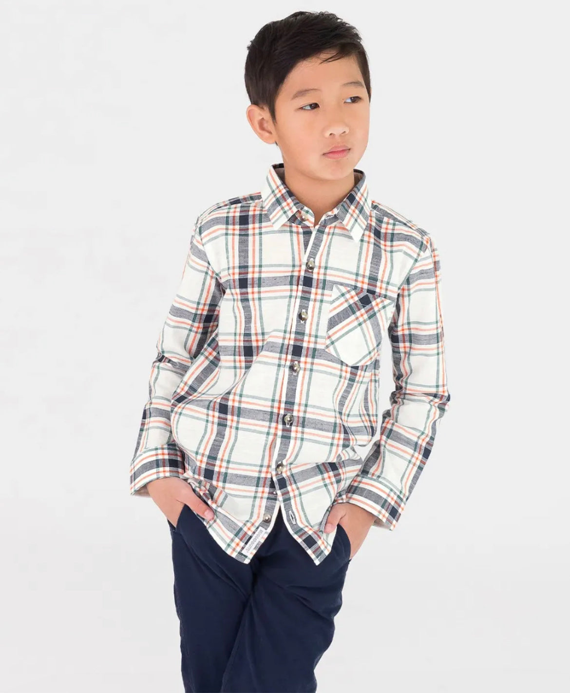 Fall Harvest Plaid Long Sleeve Button Down