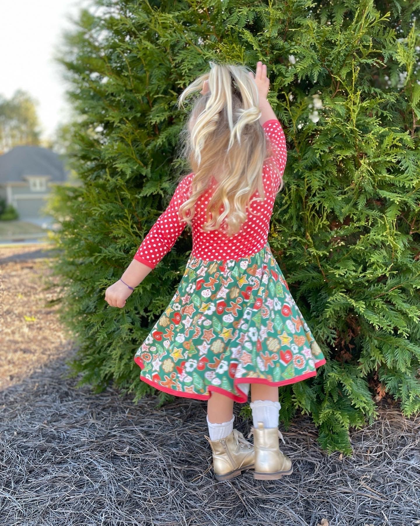 Christmas Cookie Long Sleeve Dress