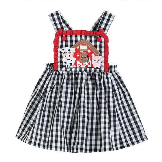 Barn Scene Appliqué Jumper Dress