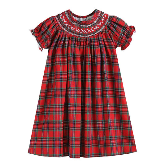 Christmas Plaid Bishop Dress