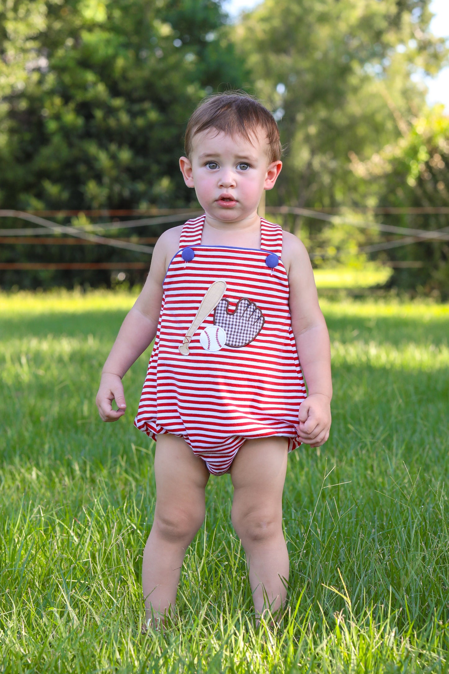 Baseball Applique Sunsuit