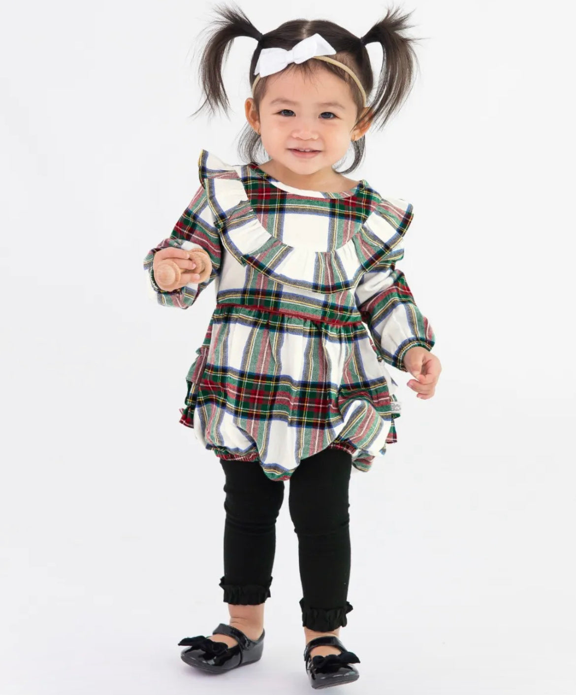 Good Tidings Plaid Bubble Romper