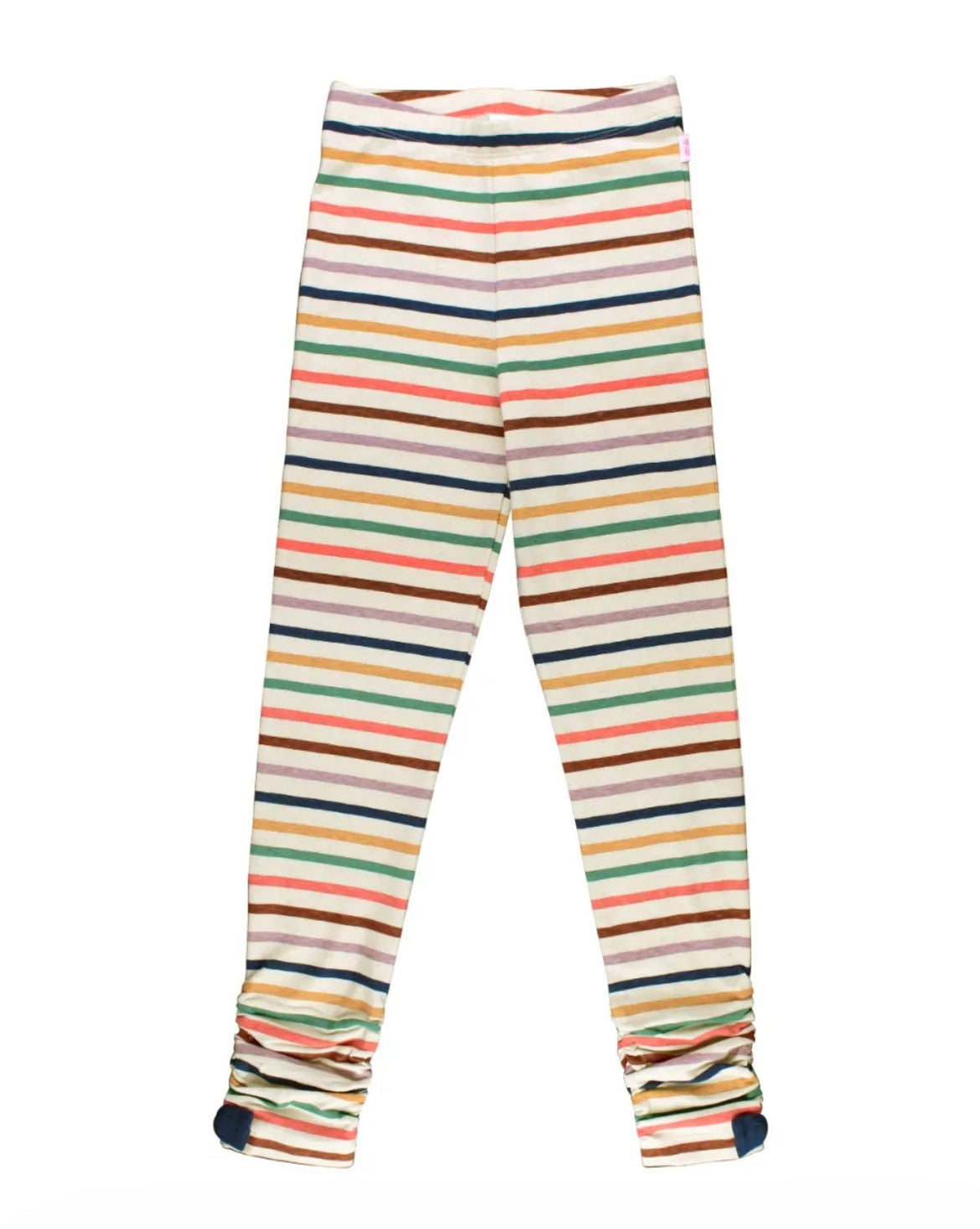 Sunrise Rainbow Stripe Ruched Bow Leggings