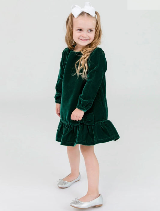 Hunter Green Velvet Dress