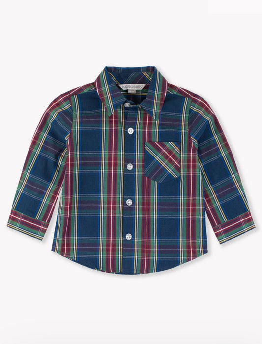 Winter Nights Plaid Long Sleeve Button Down