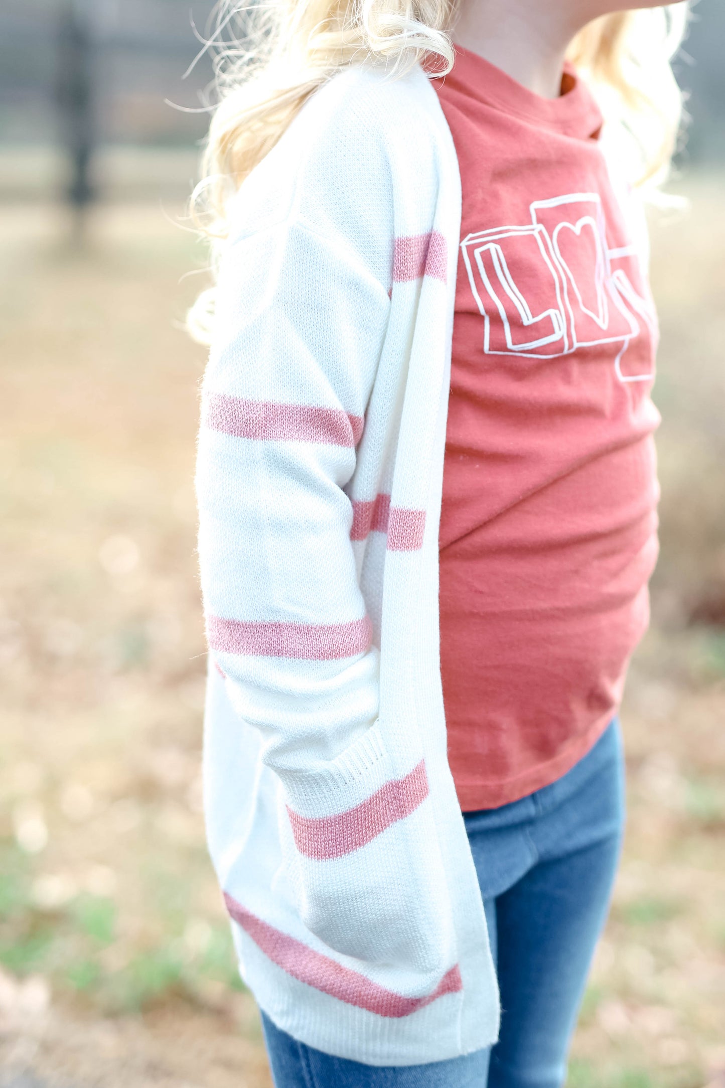 White and Mauve Cardigan