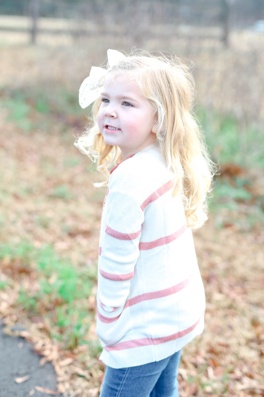 White and Mauve Cardigan