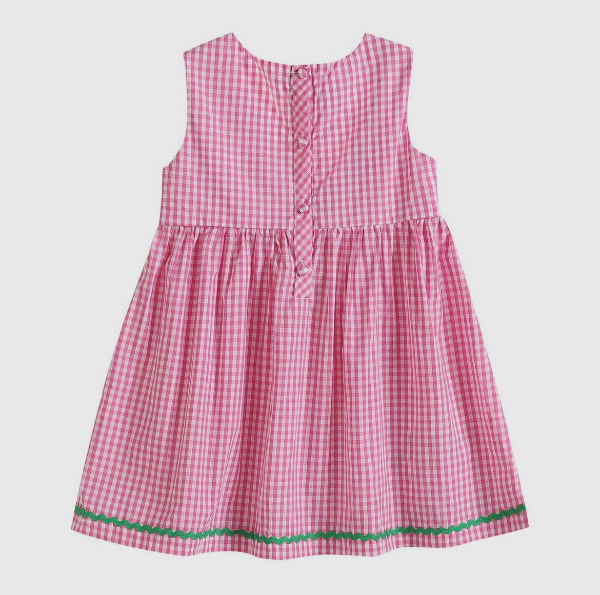 Pink Gingham Farm Animals Dress