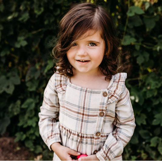 Flannel Side Button Dress
