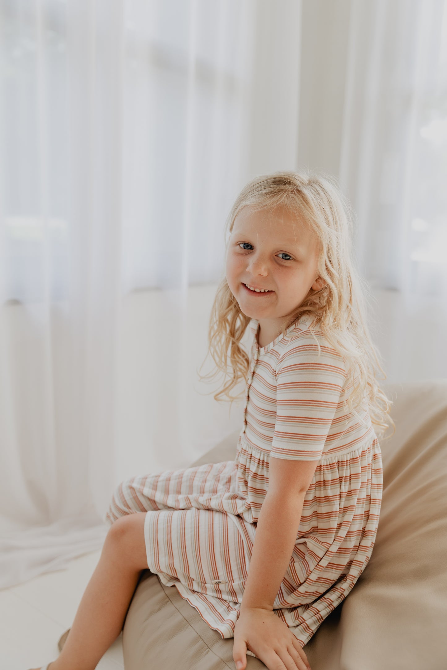 Rainbow Stripe Henley Dress