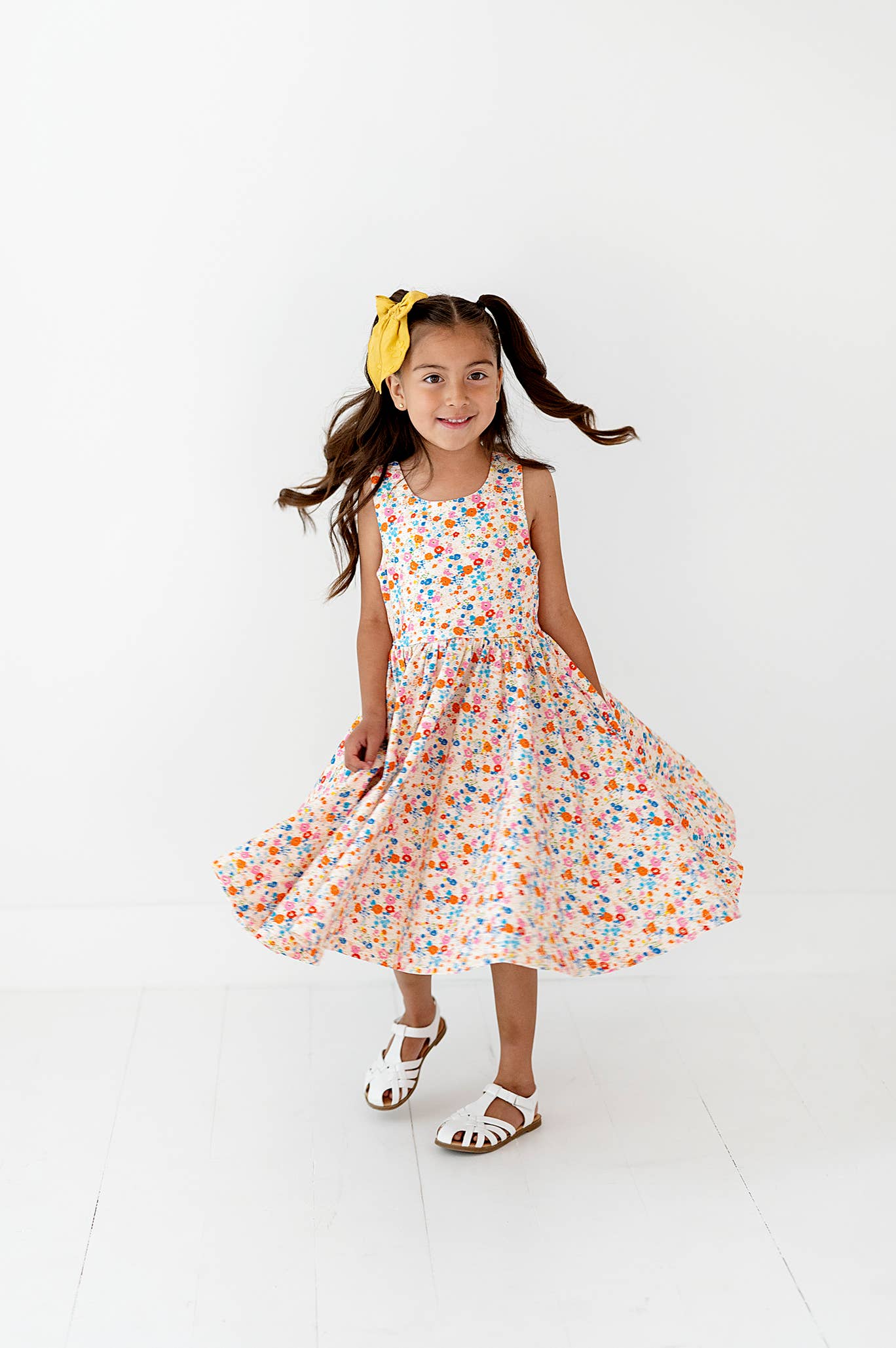 Charlotte Dress in Summer Blooms  | Pocket Twirl Dress