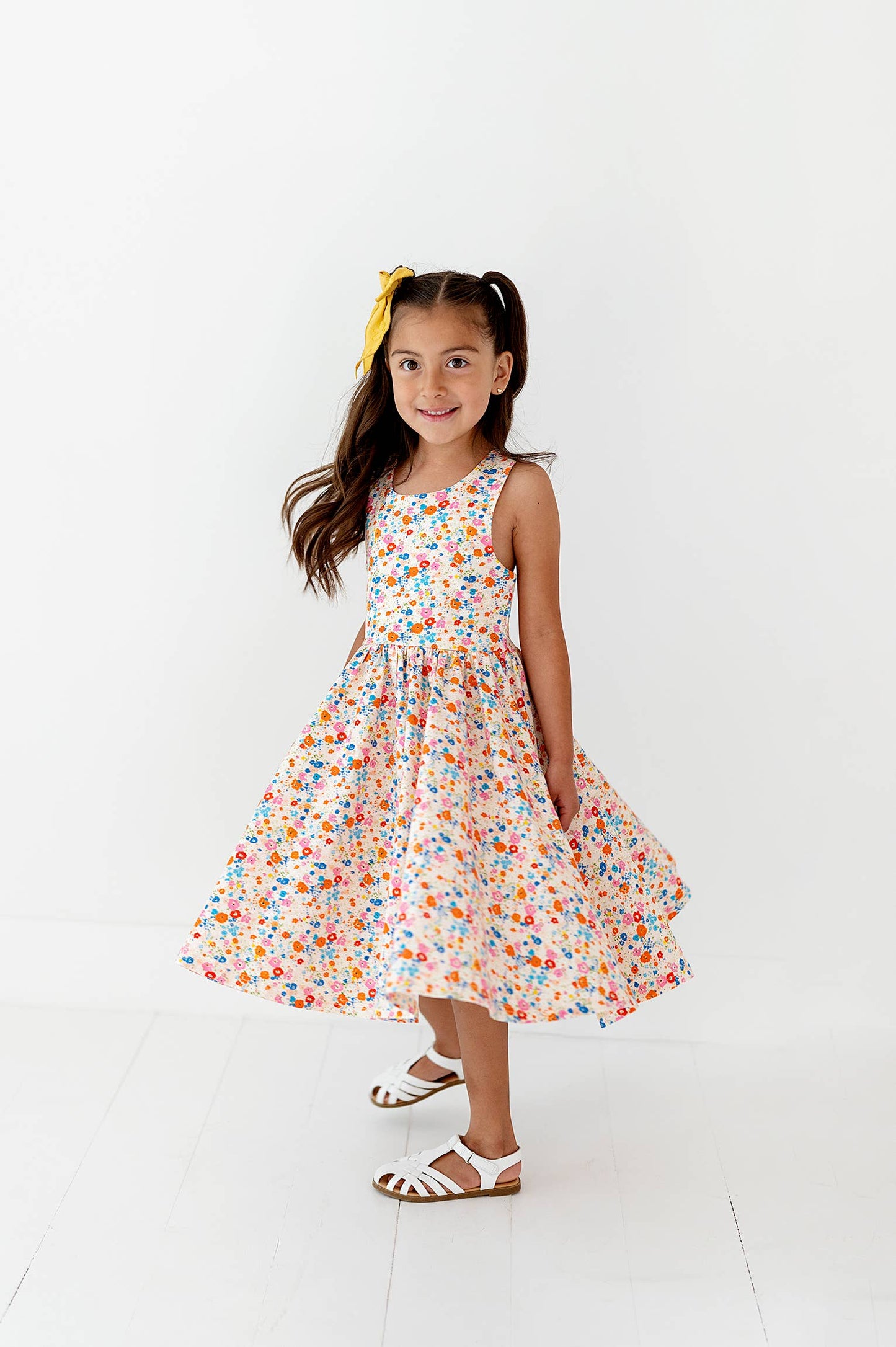 Charlotte Dress in Summer Blooms  | Pocket Twirl Dress