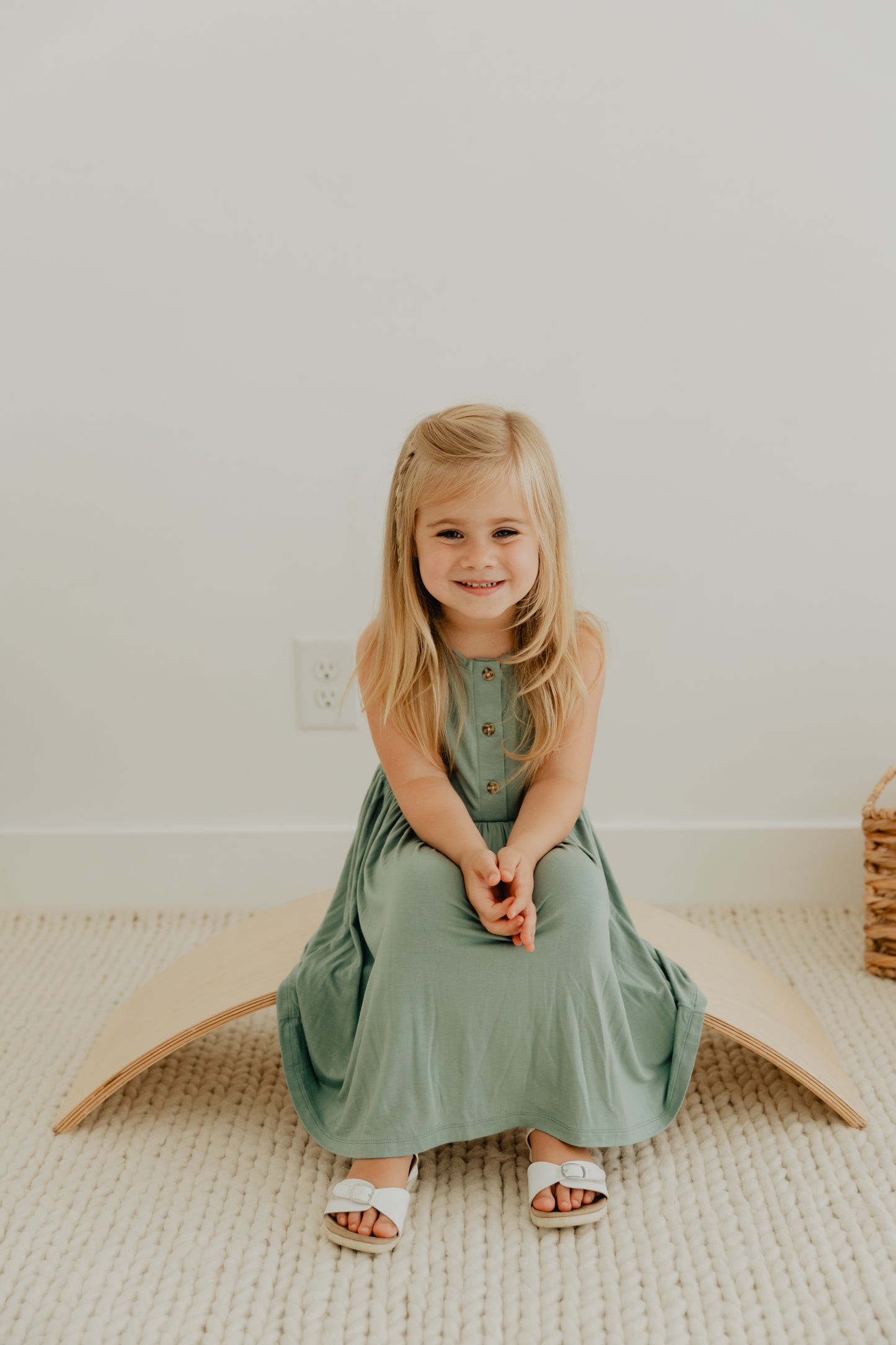 Teal Green Henley Tank Dress