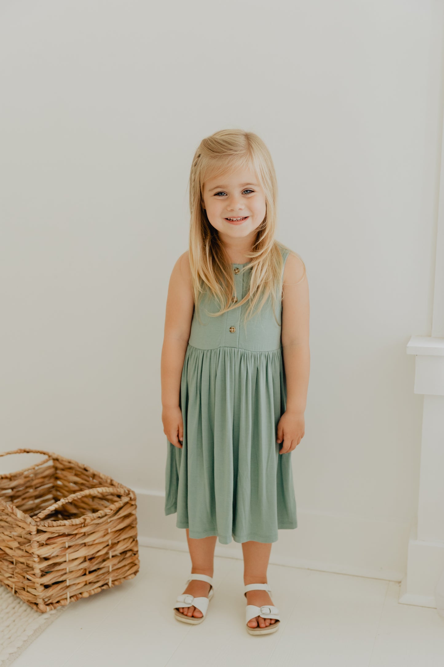 Teal Green Henley Tank Dress