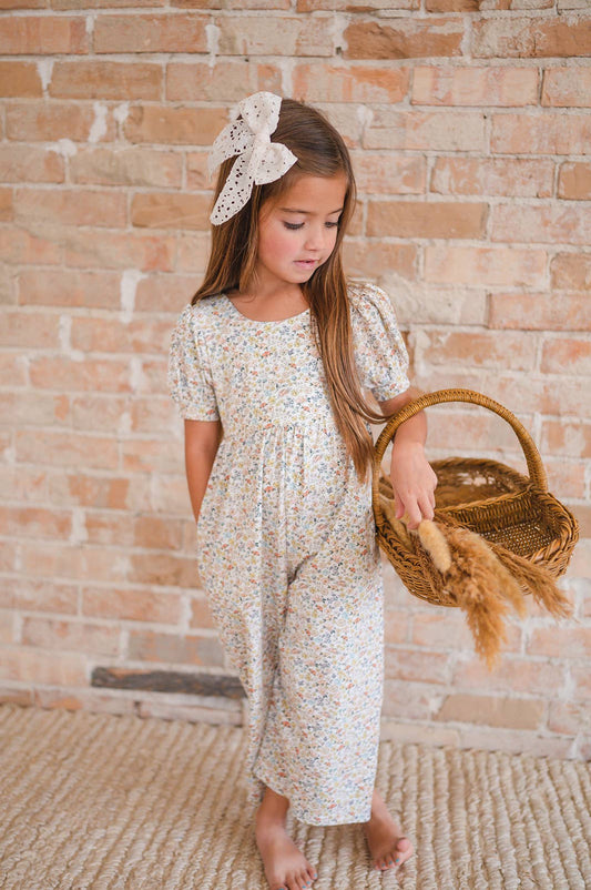 Puff Leggy Romper in Dreamy Meadows