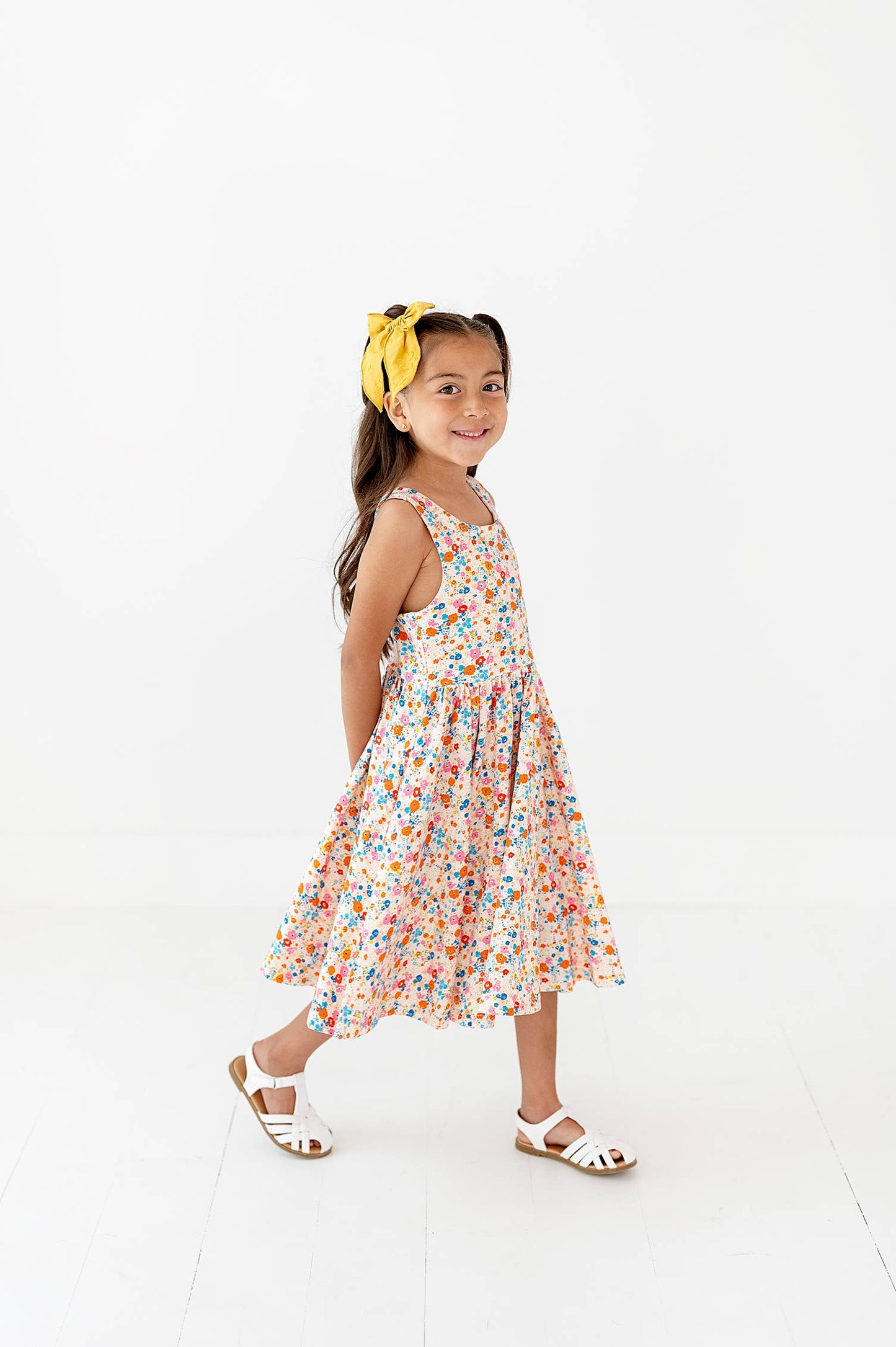 Charlotte Dress in Summer Blooms  | Pocket Twirl Dress